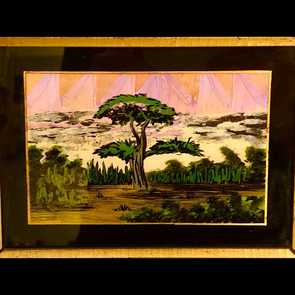 *SOLD* Antique Butterfly Wings Painting - Picture 2 of 4